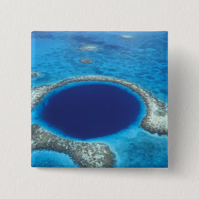 CA, Belize. Luftansicht des Blue Hole (Durchmesser Button (Vorderseite)