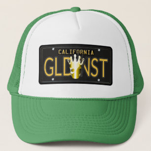 CA Black License Plate, Golden Staat Gold Crown - Truckerkappe