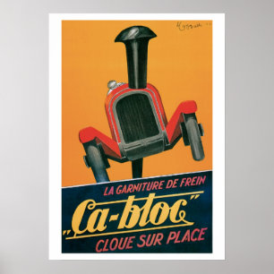 "Ca-bloc" Rennwagen Vintage Art Print Poster