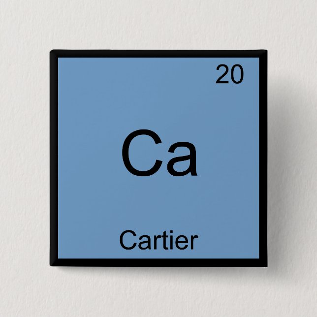 Ca - Cartier Funny Chemistry Element Symbol T-Shir Button (Vorderseite)