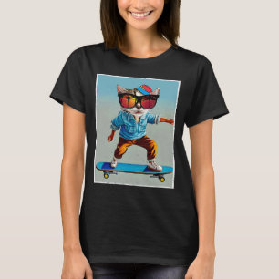 Ca Cat Skateboarding Retro Coole Katzen anzeigen T-Shirt