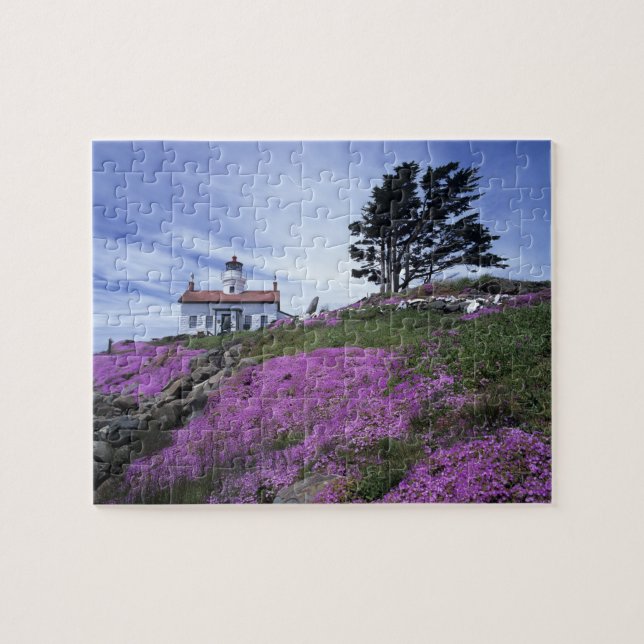 CA, Crescent City, Battery Point Leuchtturm mit Puzzle (Horizontal)