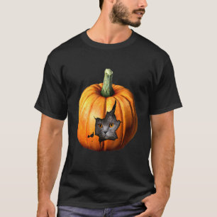 Ca Halloween Ca Kürbis Orange Katze T-Shirt