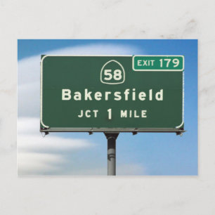 CA Highway 58 Bakersfield Junction Postkarte