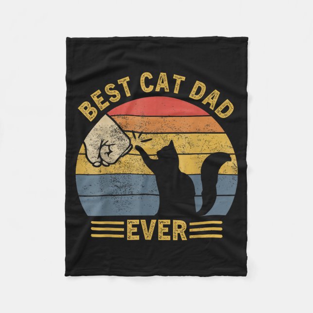Ca Men Cat Dad Ever Funny Cat Lover Gift  Fleecedecke (Vorderseite)