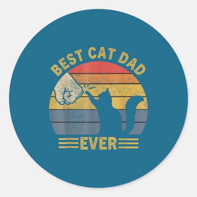 Ca Men Cat Dad Ever Funny Cat Lover Gift  Runder Aufkleber (Vorderseite)