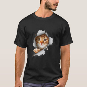 Ca Orange Cat Cat Torn Tuch Kitten T-Shirt