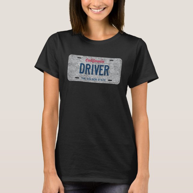 CA Staatliches Wunschkennzeichen DRIVER T-Shirt (Vorderseite)