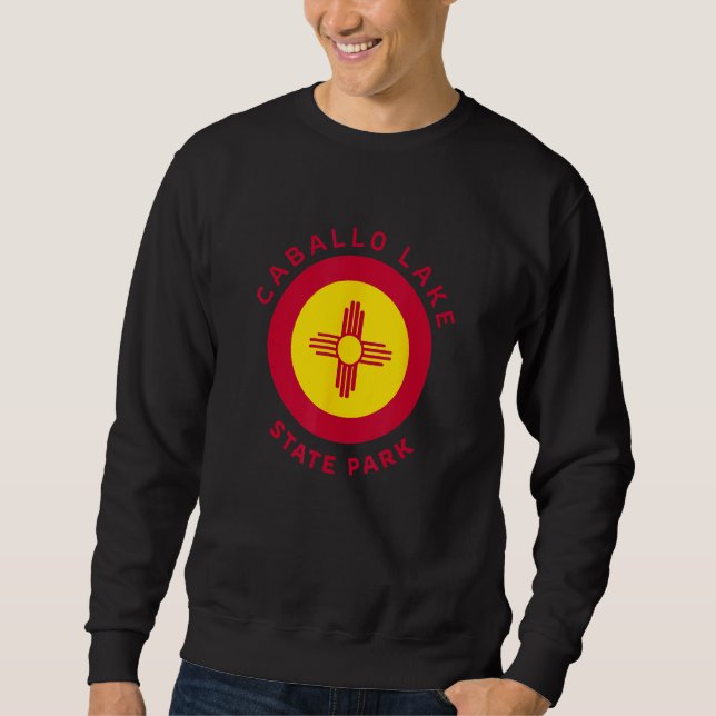 Caballo Lake State Park New Mexico NM Flag Zia Sou Sweatshirt (Vorderseite)
