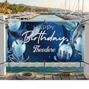 Cabana Blue Anchor Geburtstagsbanner Banner