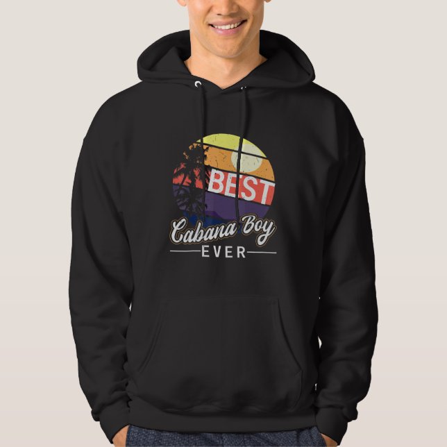 Cabana Boy farbenfrohe Sonnenuntergang Palm Tree B Hoodie (Vorderseite)