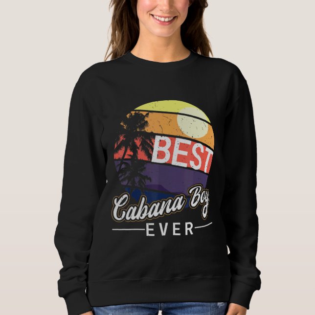 Cabana Boy farbenfrohe Sonnenuntergang Palm Tree B Sweatshirt (Vorderseite)