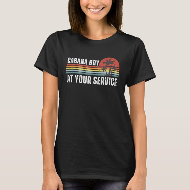 Cabana Boy Mens Summer Pool Party Barkeeper Barte T-Shirt (Vorderseite)