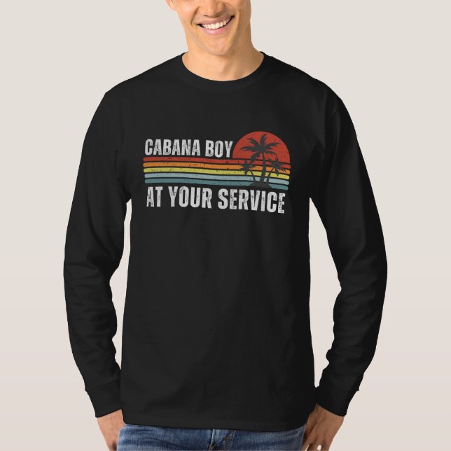 Cabana Boy  Mens Summer Pool Party Bartender Barte T-Shirt (Vorderseite)