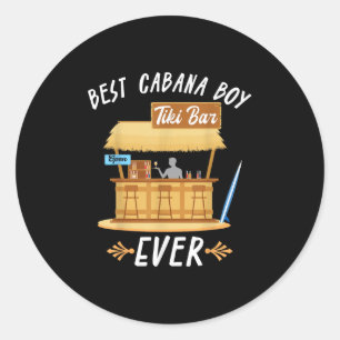 Cabana Boy Tiki Bar Beach Limbo Surfing Barkeeper Runder Aufkleber