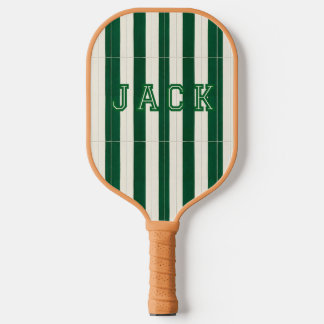 Cabana Green Stripe Monogram Preppy Pickleball-Pad Pickleball Schläger
