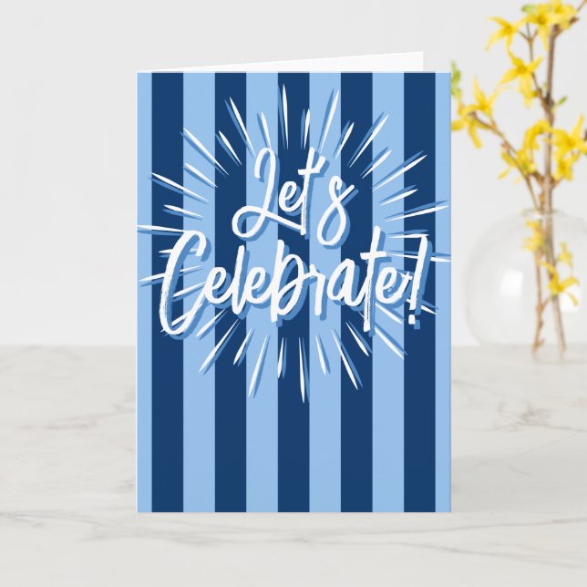Cabana Streifen "Let's Celebrate" Burst in Blue Karte (Gelbe Blume)