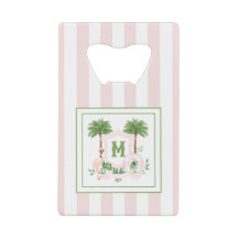 Cabana Streifen Palm Beach Monogramm Wappen