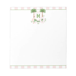 Cabana Streifen Palm Beach Monogramm Wappen Notizblock