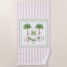 Cabana Streifen Palm Beach Monogramm Wappen