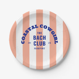 Cabana Stripe Cowgirl The Bach Club Pink Pappteller