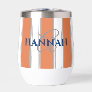 Cabana Stripe Monogram in Orange