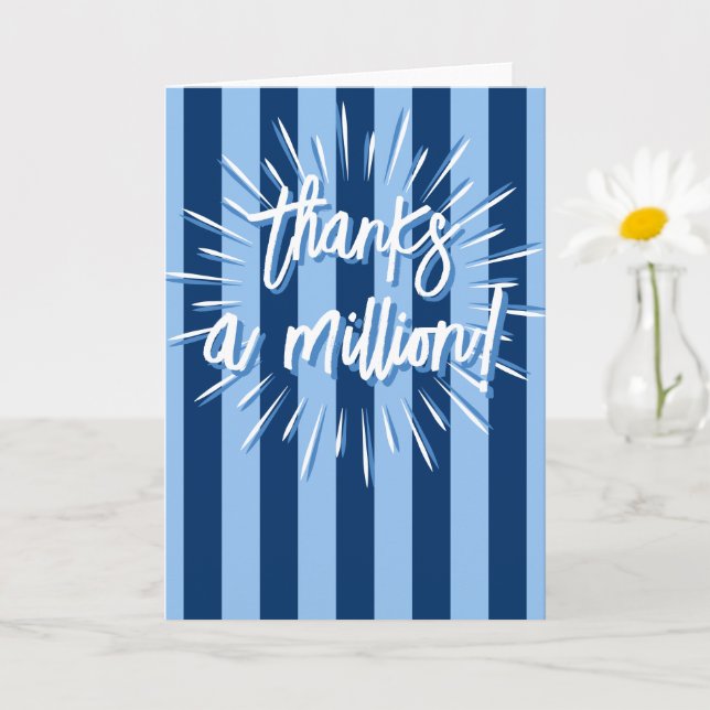 Cabana Stripes "Danke an Million" Burst in Blue Karte (Kleine Pflanze)