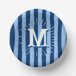 Cabana Stripes in Blue Personalized Pappteller