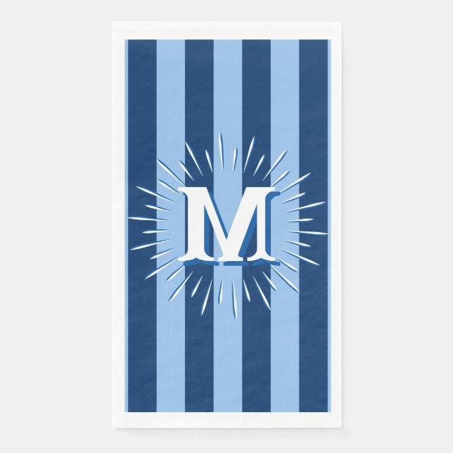 Cabana Stripes in Blue Personalized Serviette (Vorderseite)
