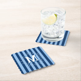 Cabana Stripes in Blue Personalized Untersetzer