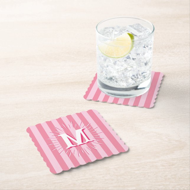 Cabana Stripes in Pink Personalized Untersetzer (Vor Ort)