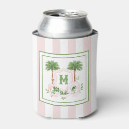 Cabana Stripes Palm Beach Monogram Crest Dosenkühler
