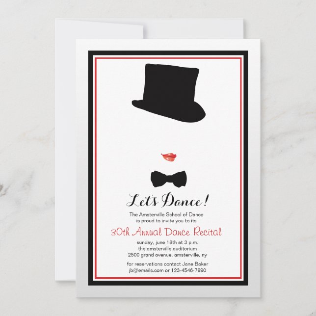Cabaret Gerahmt Dance Einladung (Vorderseite)
