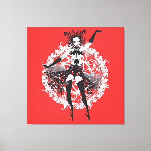 Cabaret Girl Wrapped Canvas Leinwanddruck (Vorderseite)