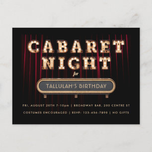 Cabaret Night Birthday Party Einladung
