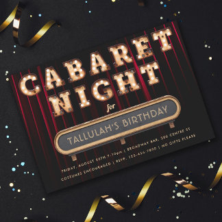 Cabaret Night Birthday Party Einladung