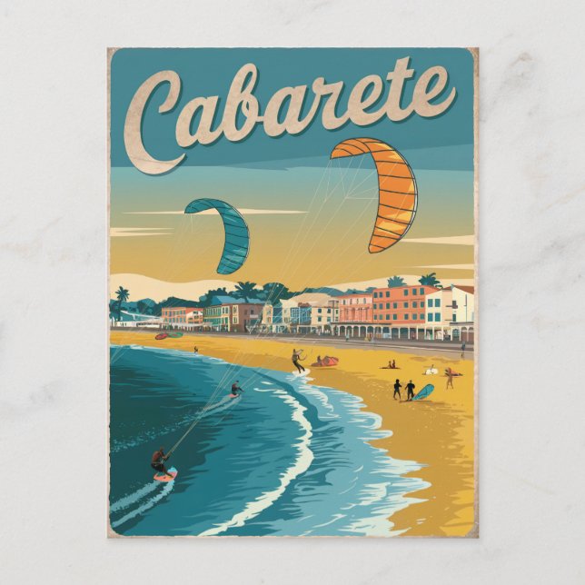 Cabarete Dominikanische Republik Vintag Postkarte (Vorderseite)