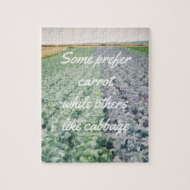 Cabbage Field: grün und lila Puzzle (Vertikal)