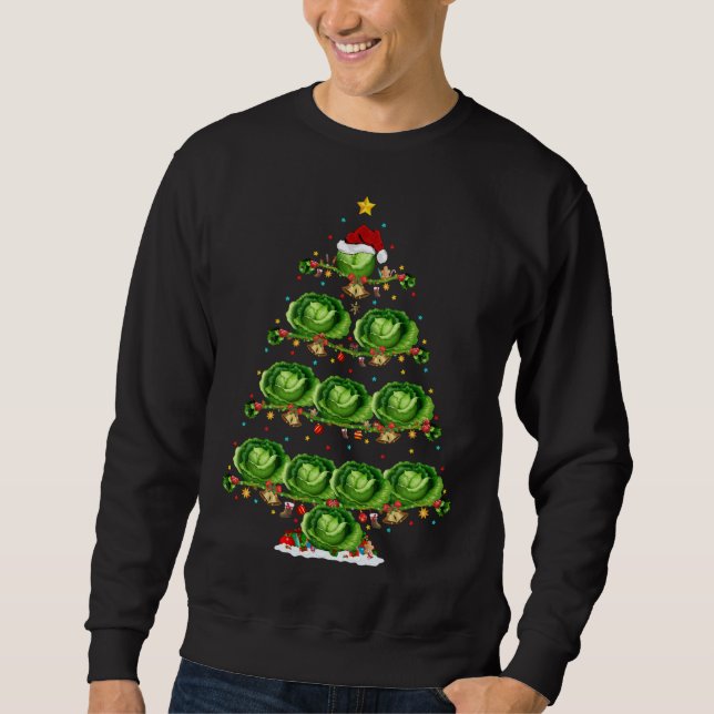 Cabbage Lover Xmas Lighting Santa Cabbage Christma Sweatshirt (Vorderseite)