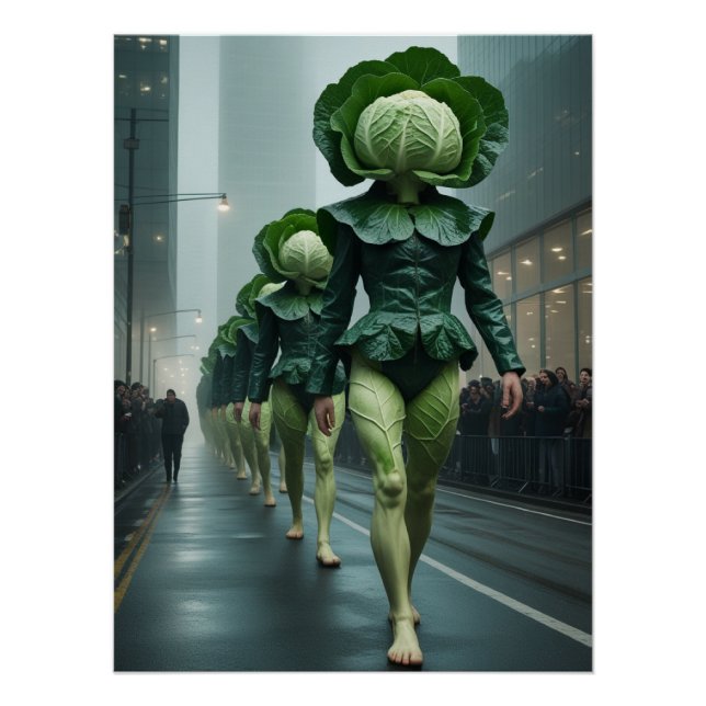 Cabbage Parade in der Stadt Poster (Vorderseite)