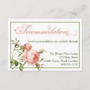 Cabbage Rose Script Hochzeitskarte Begleitkarte
