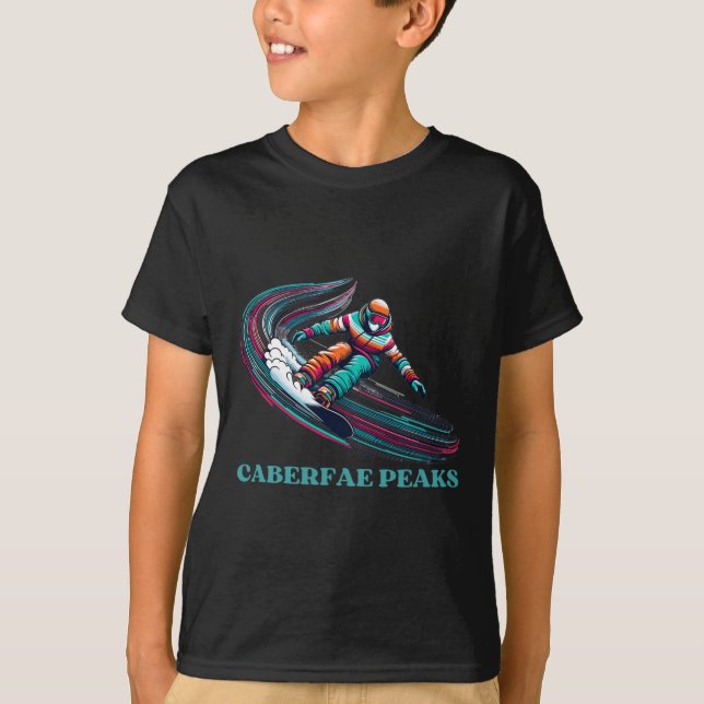 Caberfak Peaks Michigan Snowboarding T-Shirt (Vorderseite)