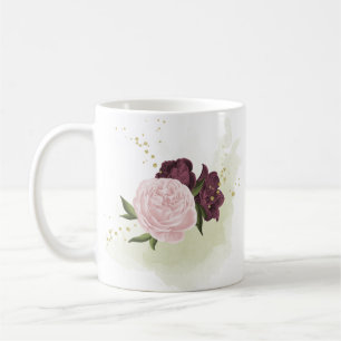 Cabernet rosa Blumengrün Kaffeetasse