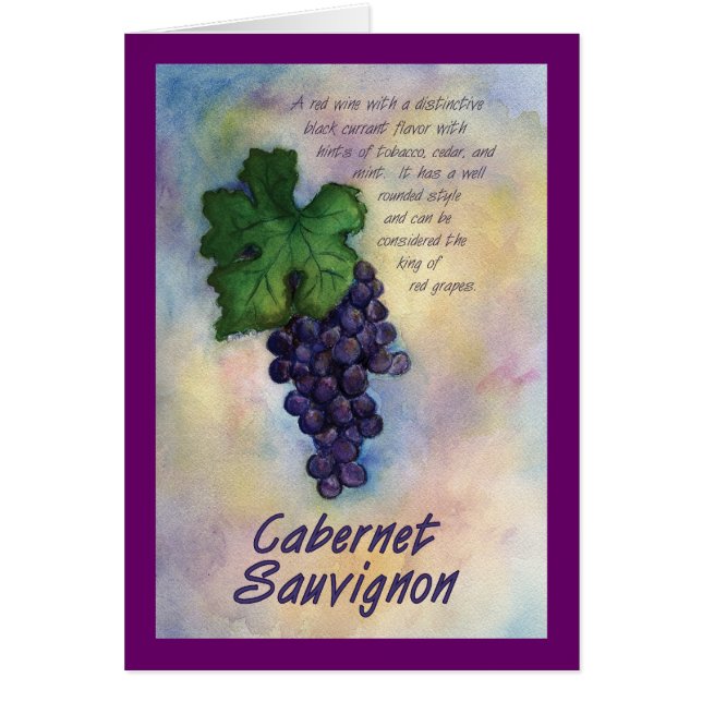 Cabernet Sauvignon Weinkarte (Vorne)