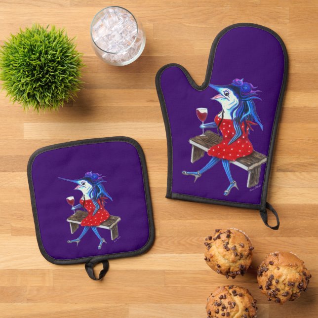 Cabernet Trixie Ofenhandschuh & Topflappen-Set (Oben Unten)