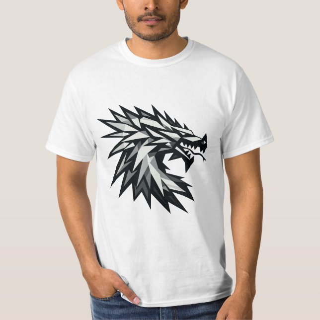 Cabeza de dragón poligonal T-Shirt (Vorderseite)