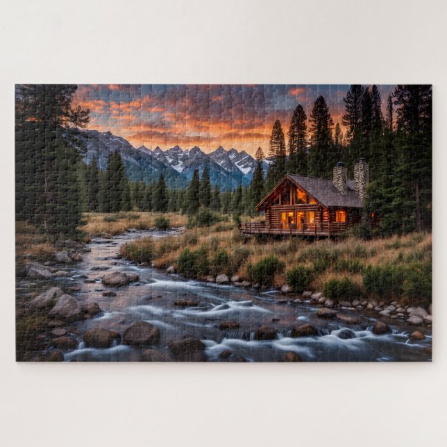 Cabin Beside a River Puzzle (Horizontal)