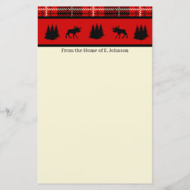 Cabin Black Moose Red Kariert