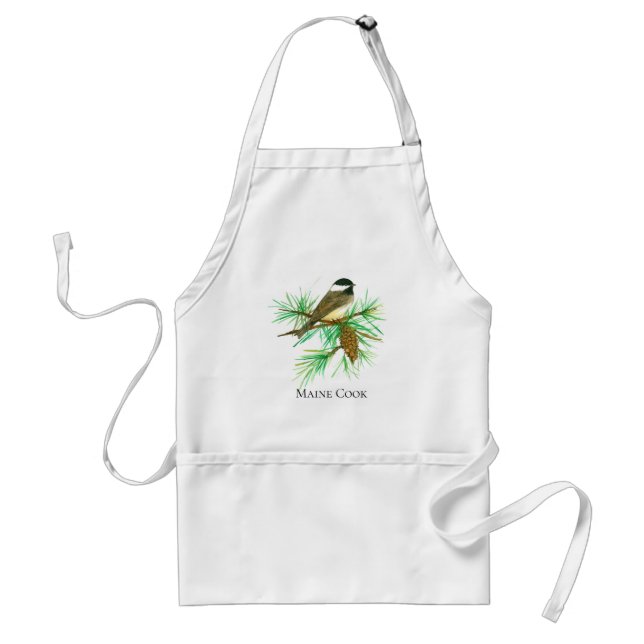 Cabin Cook Koch Chickadee Bird Pinecone Tassel Schürze (Vorne)