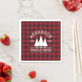 Cabin Familienname Red Buffalo Kariert Serviette